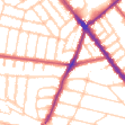 Daytime road noise heatmap for NW2 6AD