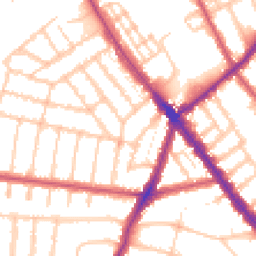 Daytime road noise heatmap for NW2 6BP