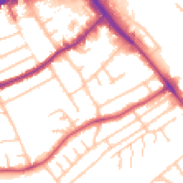 Daytime road noise heatmap for NW2 6ED