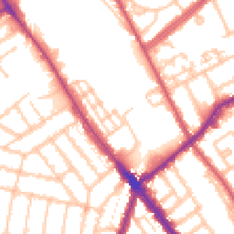 Daytime road noise heatmap for NW2 6QN