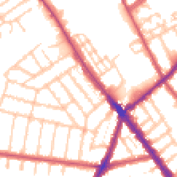 Daytime road noise heatmap for NW2 6RX