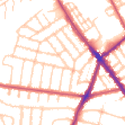 Daytime road noise heatmap for NW2 6SS