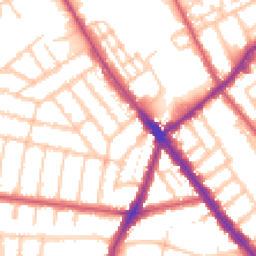 Daytime road noise heatmap for NW2 6TP