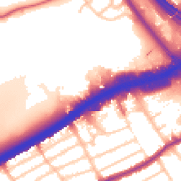 Daytime road noise heatmap for NW2 7AH