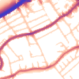 Daytime road noise heatmap for NW2 7DJ