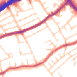 Daytime road noise heatmap for NW2 7ED