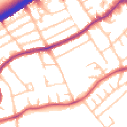 Daytime road noise heatmap for NW2 7FN