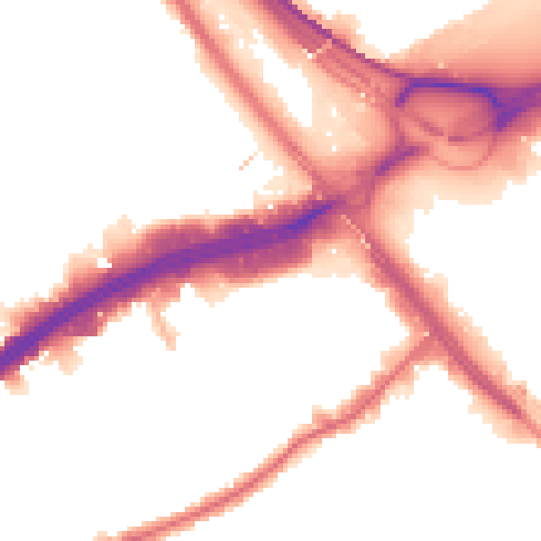 Night-time road noise heatmap for NW2 7JP