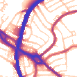 Daytime road noise heatmap for NW2 7QU