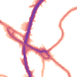 Night-time road noise heatmap for NW2 7QY