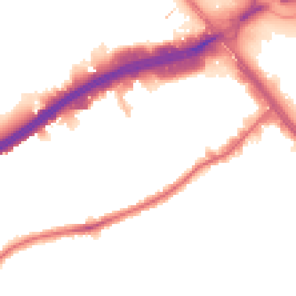Night-time road noise heatmap for NW2 7TS