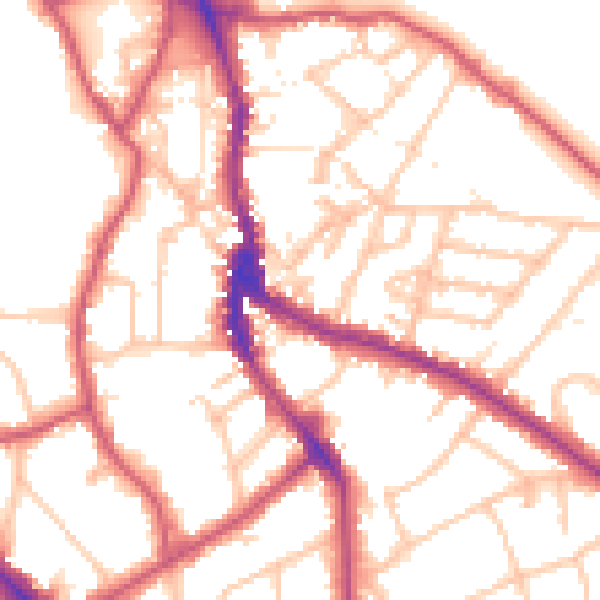 Daytime road noise heatmap for NW3 1QF
