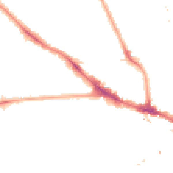 Night-time road noise heatmap for NW3 2BT