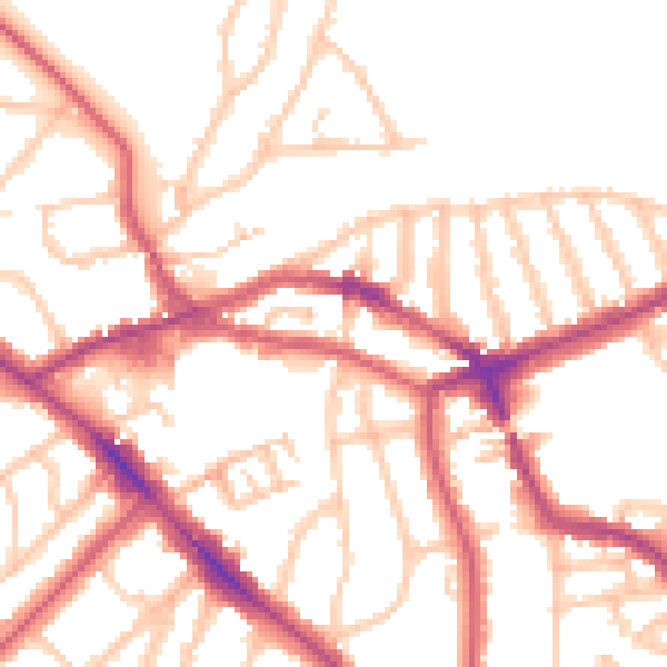 Daytime road noise heatmap for NW3 2NH