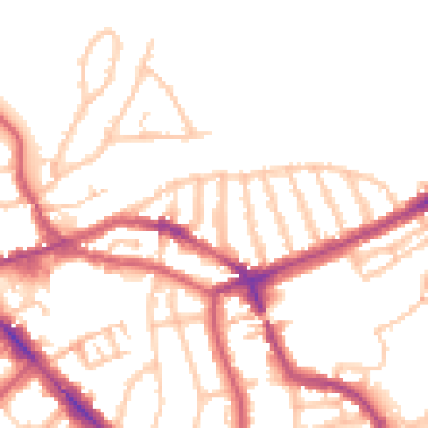 Daytime road noise heatmap for NW3 2NS