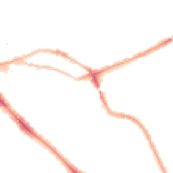 Night-time road noise heatmap for NW3 2YY