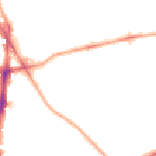 Night-time road noise heatmap for NW3 3DN