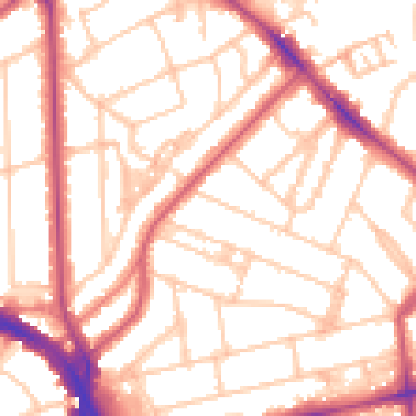 Daytime road noise heatmap for NW3 4LB