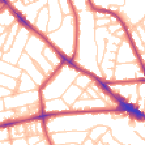 Daytime road noise heatmap for NW3 4RN