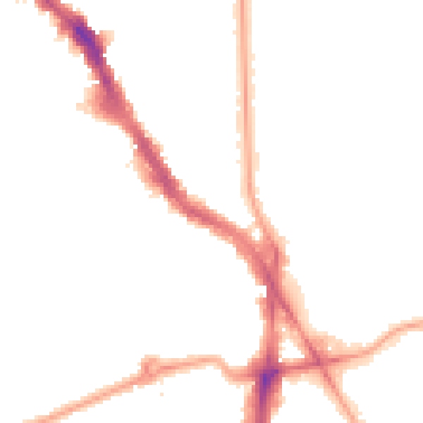 Night-time road noise heatmap for NW3 5EX