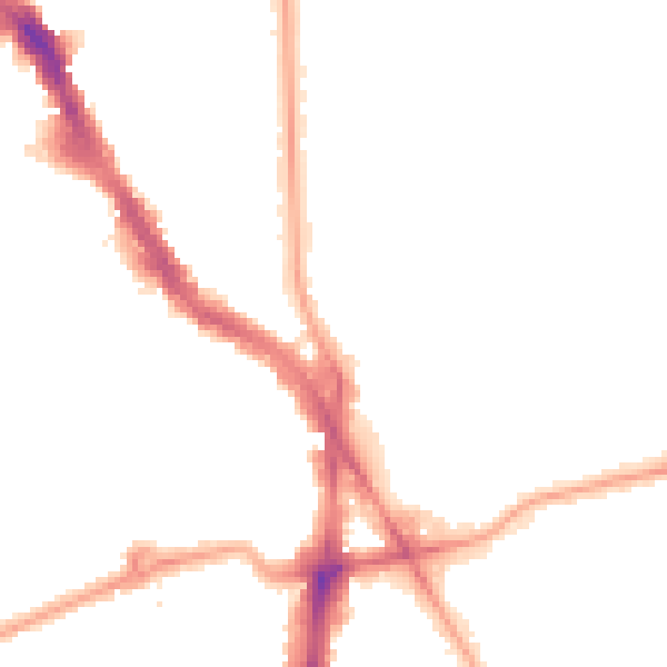 Night-time road noise heatmap for NW3 5LL