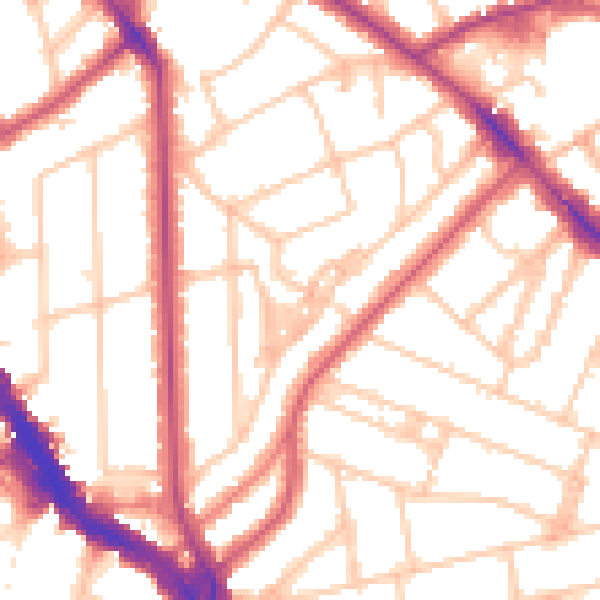 Daytime road noise heatmap for NW3 5QX