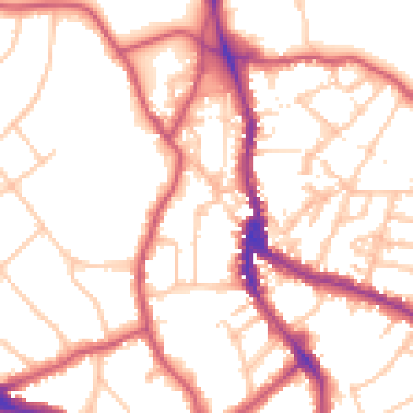 Daytime road noise heatmap for NW3 6QS