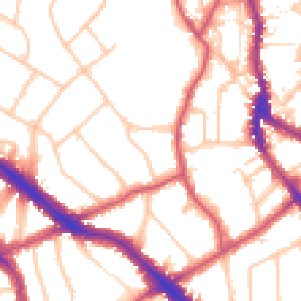 Daytime road noise heatmap for NW3 7DD