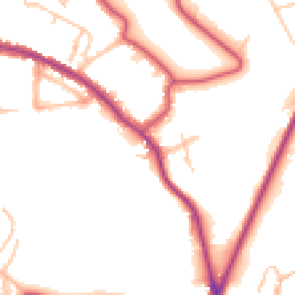 Daytime road noise heatmap for NW3 7HA