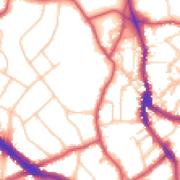 Daytime road noise heatmap for NW3 7LH