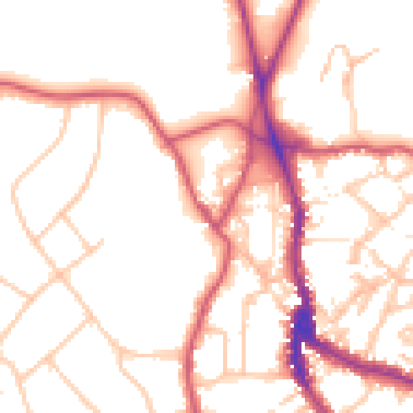 Daytime road noise heatmap for NW3 7LT
