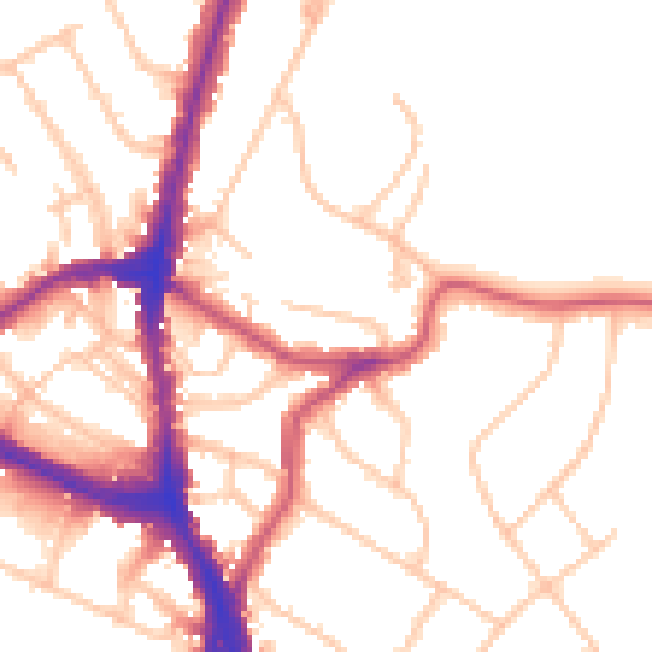Daytime road noise heatmap for NW3 7NJ