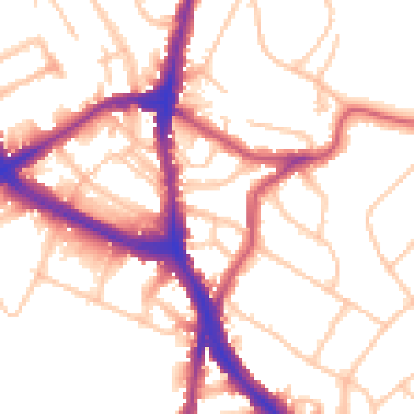 Daytime road noise heatmap for NW3 7PN