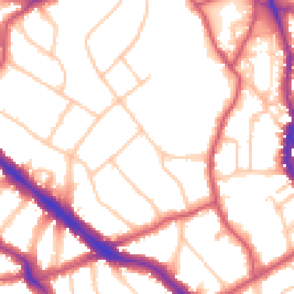 Daytime road noise heatmap for NW3 7QY