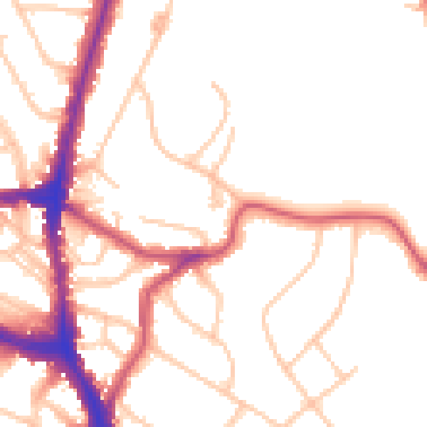 Daytime road noise heatmap for NW3 7UE
