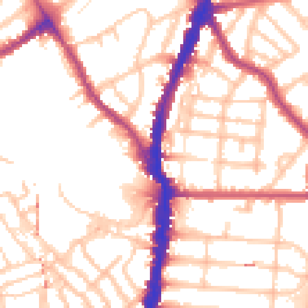 Daytime road noise heatmap for NW5 1AA