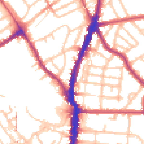 Daytime road noise heatmap for NW5 1AD