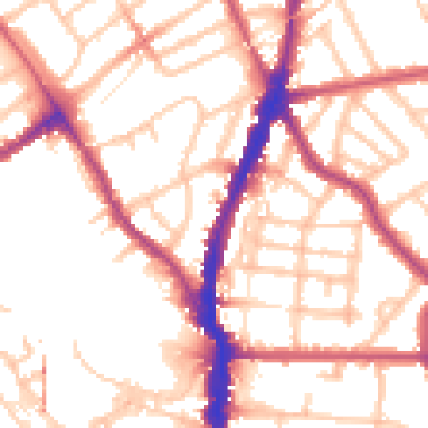 Daytime road noise heatmap for NW5 1AE
