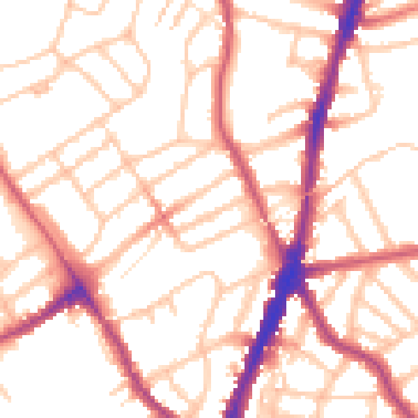 Daytime road noise heatmap for NW5 1AR