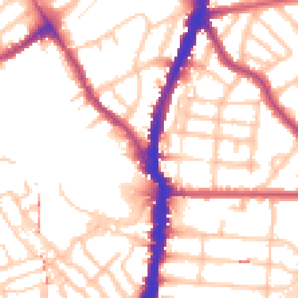 Daytime road noise heatmap for NW5 1AS