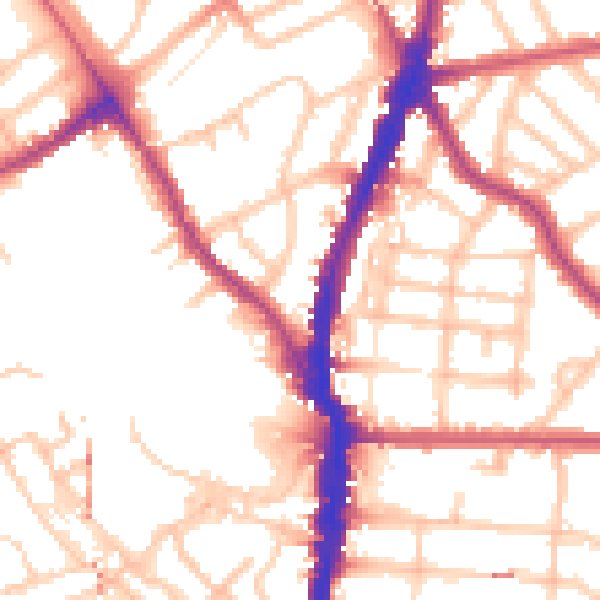 Daytime road noise heatmap for NW5 1BF