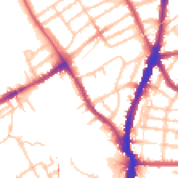 Daytime road noise heatmap for NW5 1BJ