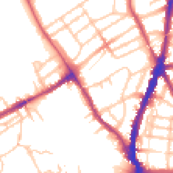 Daytime road noise heatmap for NW5 1BL