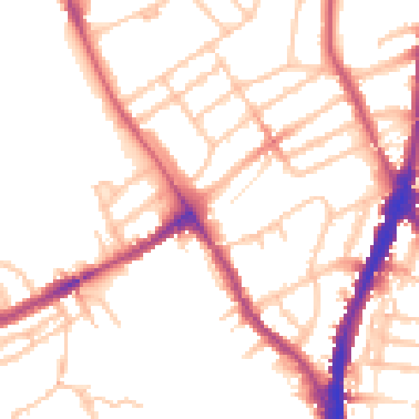 Daytime road noise heatmap for NW5 1BP
