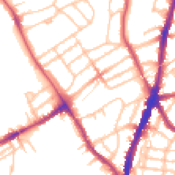 Daytime road noise heatmap for NW5 1BY