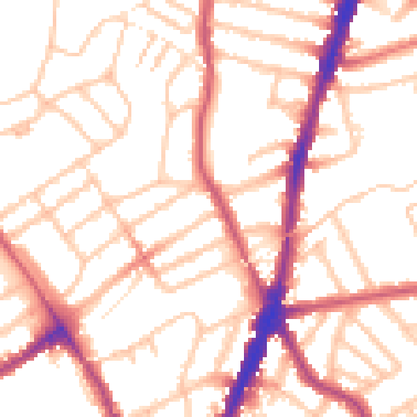 Daytime road noise heatmap for NW5 1DB