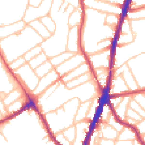 Daytime road noise heatmap for NW5 1DH