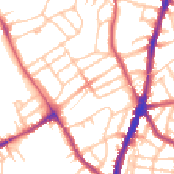 Daytime road noise heatmap for NW5 1DJ
