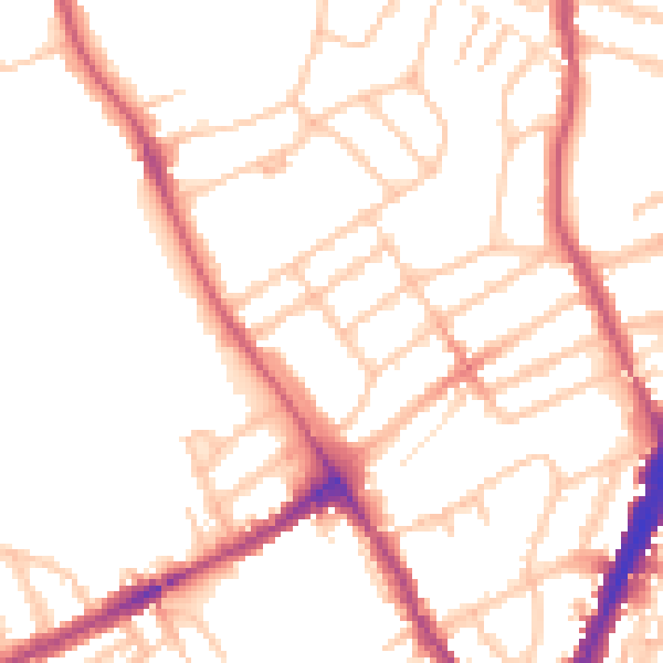 Daytime road noise heatmap for NW5 1EE