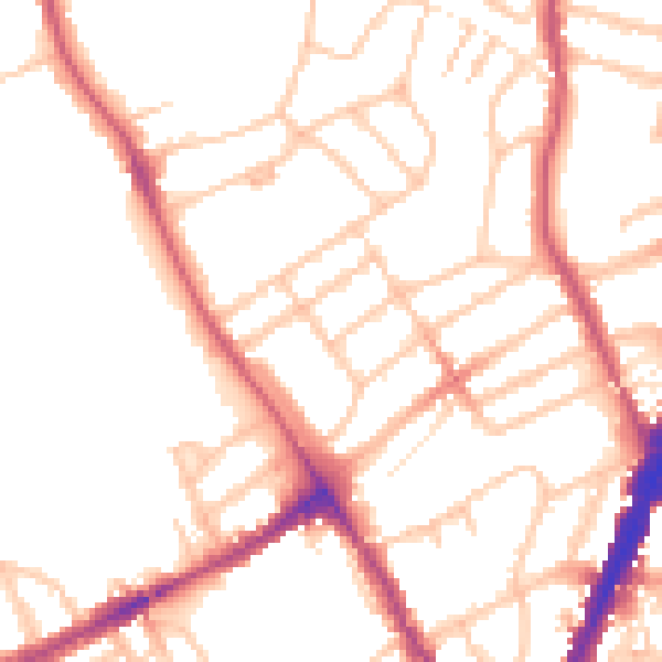 Daytime road noise heatmap for NW5 1EG